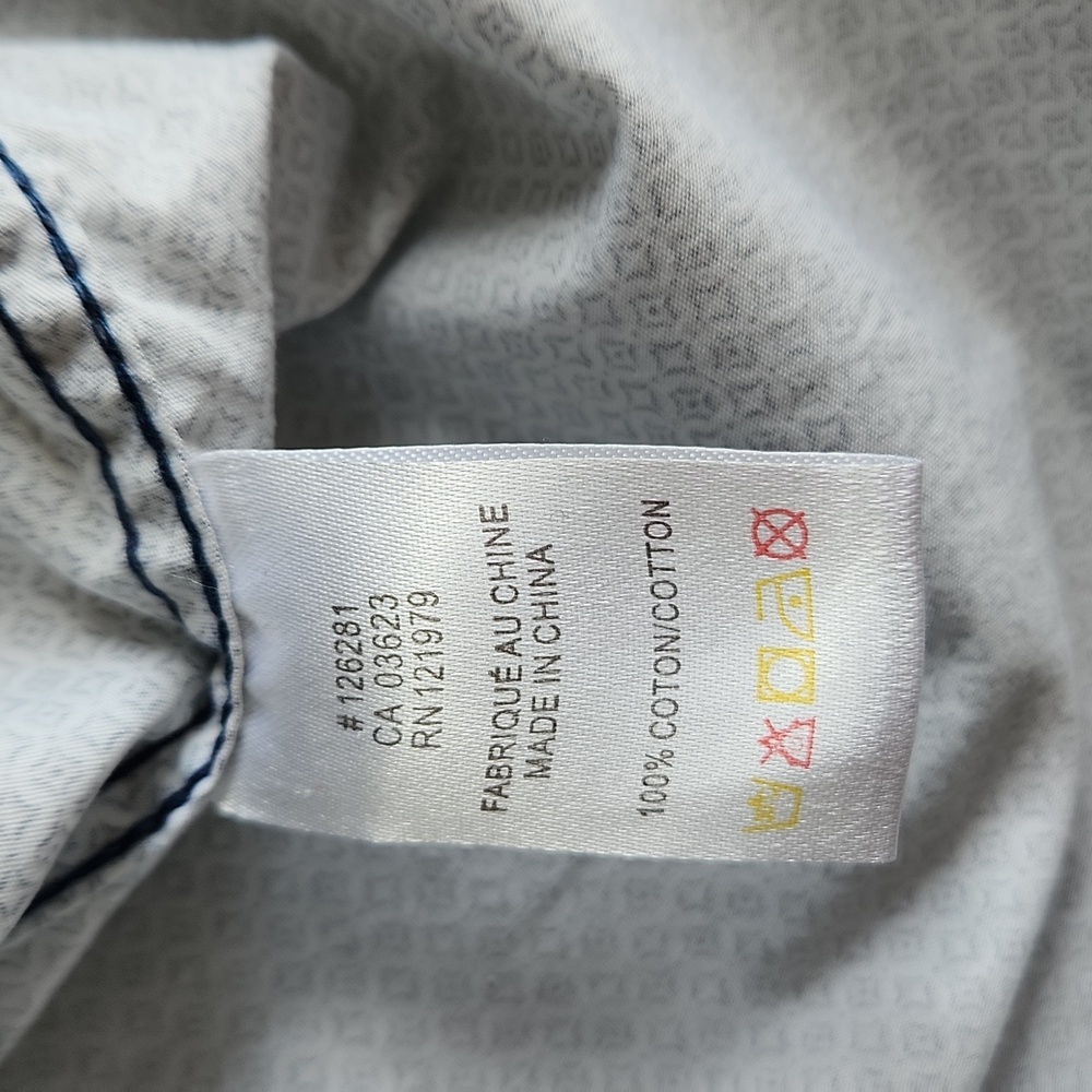 Projek Raw blue and white button down shirt, size large - Picture 9 of 9